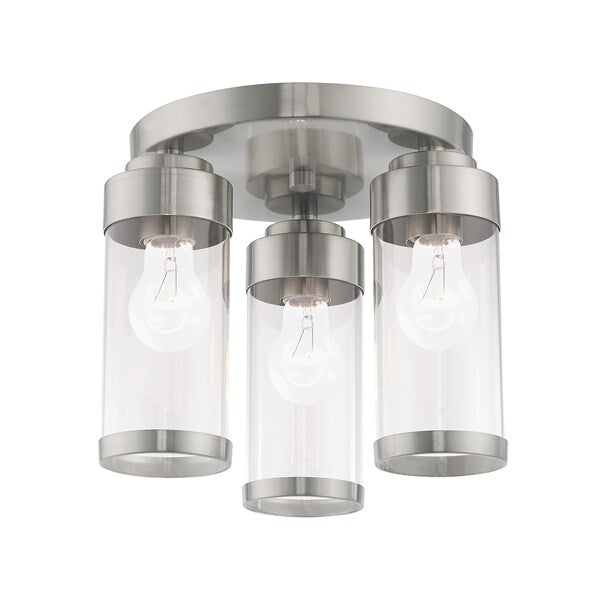 Hillcrest 3 Light Brushed Nickel Ceiling