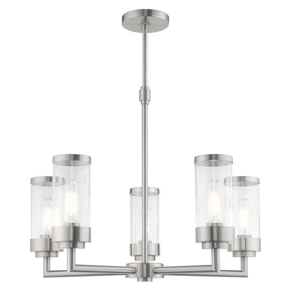 Hillcrest 5 Light Brushed Nickel Chandelier