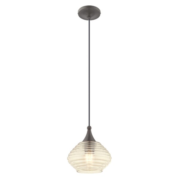 Art Glass Mini Pendants 1 Light English Bronze Mini Pendant