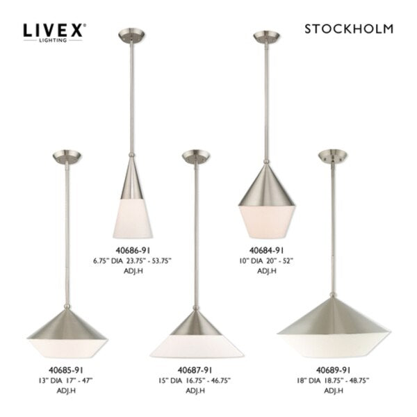 Stockholm 1 Light Brushed Nickel Mini Pe