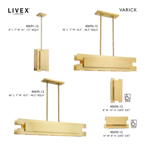 Varick 1 Light Satin Brass Mini Pendant