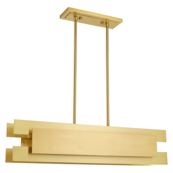 Varick 4 Light Satin Brass Linear Chandelier