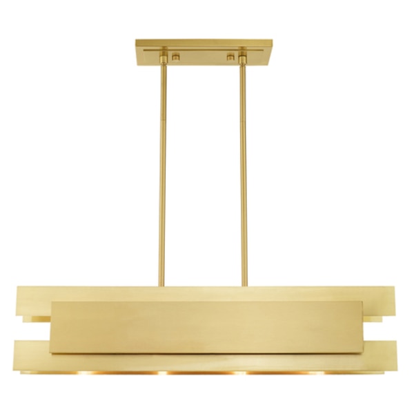 Varick 4 Light Satin Brass Linear Chandelier