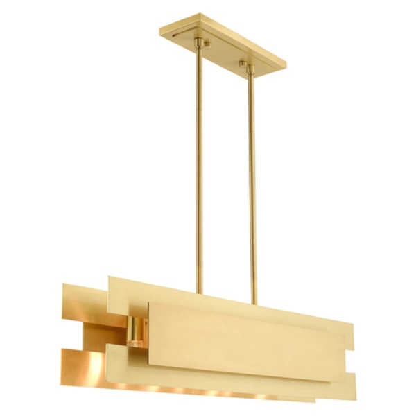 Varick 4 Light Satin Brass Linear Chandelier