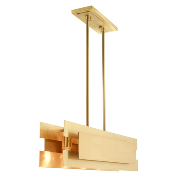 Varick 4 Light Satin Brass Linear Chandelier