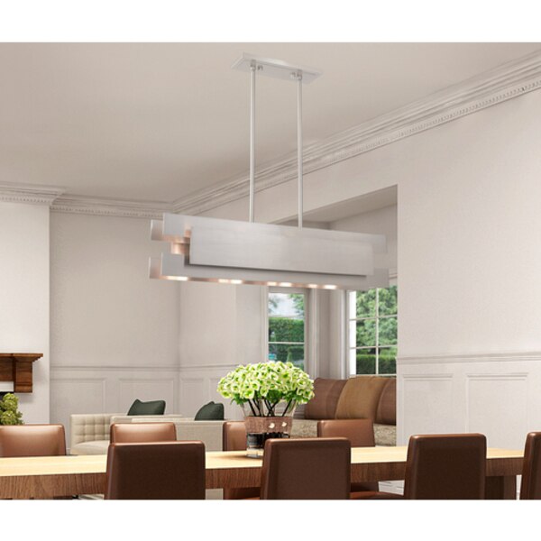 Varick 4 Light Brushed Nickel Linear Chandelier