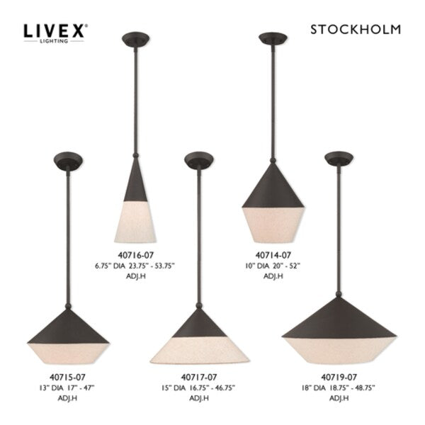 Stockholm 1 Light Bronze Mini Pendant
