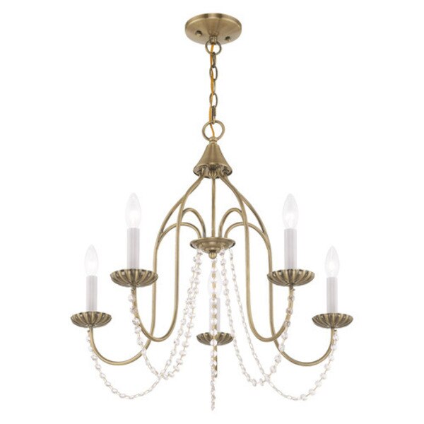 Alessia 5 Light Antique Brass Chandelier