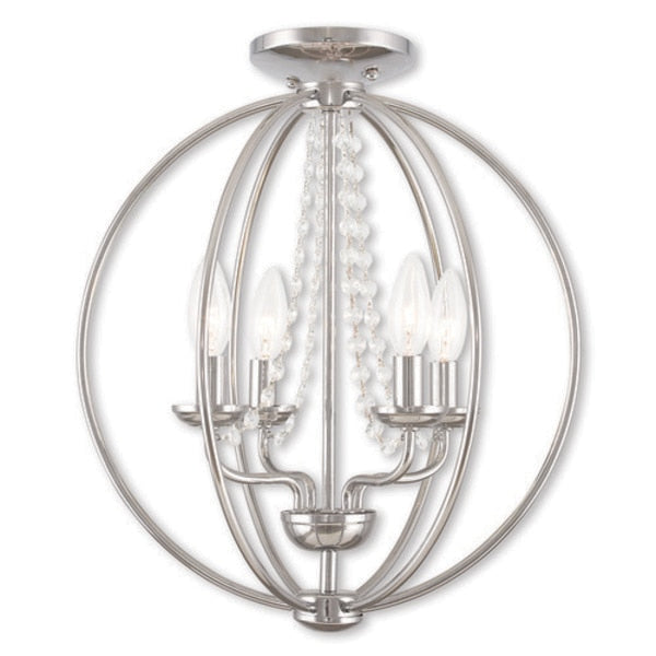 Arabella 4 Light Polished Chrome Convertible Chandelier/Ceiling Mount