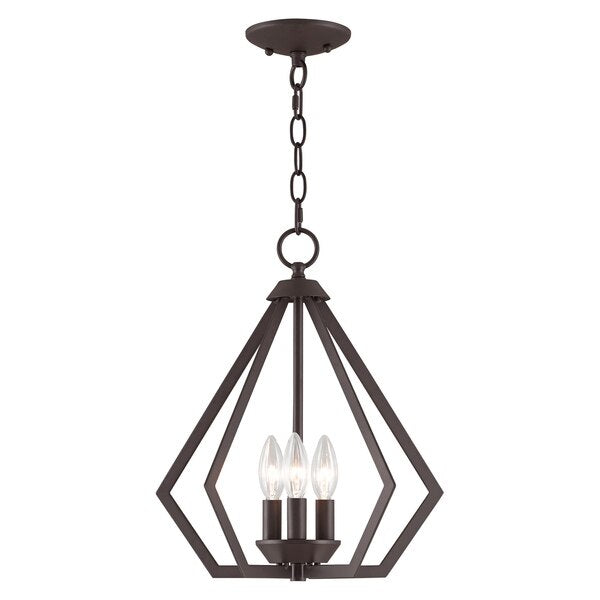 Prism 3 Light Bronze Convertible Mini Chandelier/Ceiling Mount