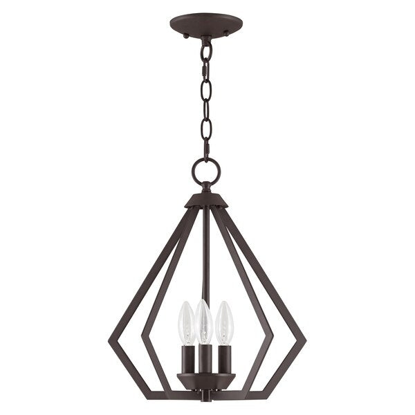Prism 3 Light Bronze Convertible Mini Chandelier/Ceiling Mount