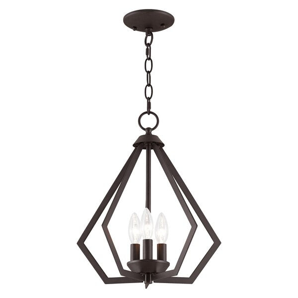 Prism 3 Light Bronze Convertible Mini Chandelier/Ceiling Mount
