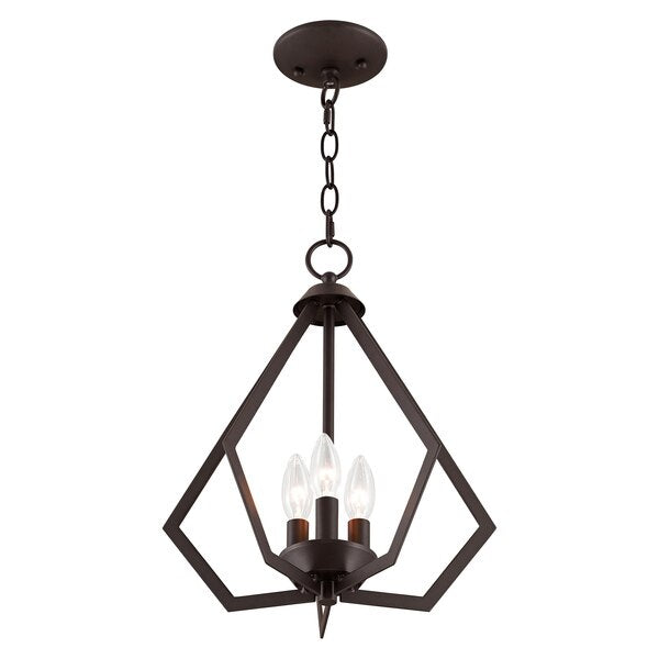 Prism 3 Light Bronze Convertible Mini Chandelier/Ceiling Mount