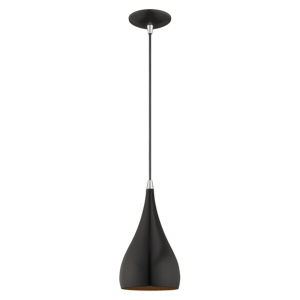 Metal Shade Mini Pendants 1 Light Shiny Black Mini Pendant
