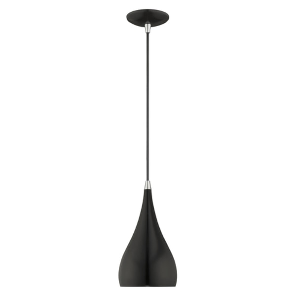 Metal Shade Mini Pendants 1 Light Shiny Black Mini Pendant