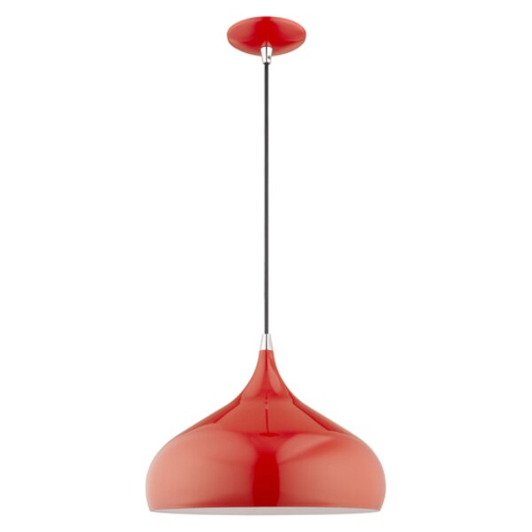 Metal Shade Mini Pendants 1 Light Shiny Red Mini Pendant