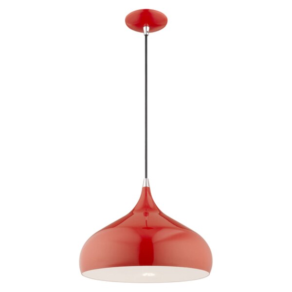 Metal Shade Mini Pendants 1 Light Shiny Red Mini Pendant
