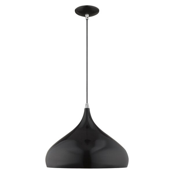Metal Shade Mini Pendants 1 Light Shiny Black Mini Pendant