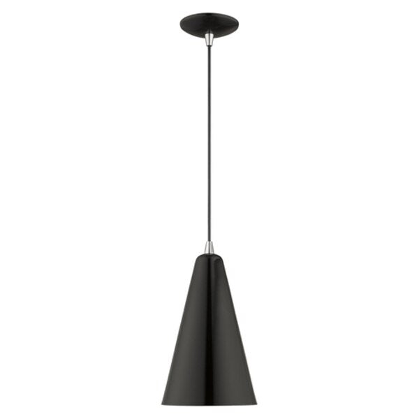 Metal Shade Mini Pendants 1 Light Shiny Black Mini Pendant