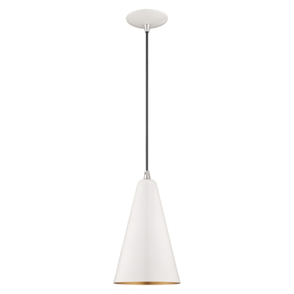 Metal Shade Mini Pendants 1 Light Shiny White Mini Pendant