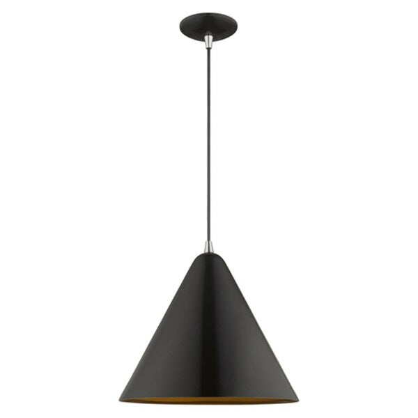 Metal Shade Mini Pendants 1 Light Shiny Black Mini Pendant