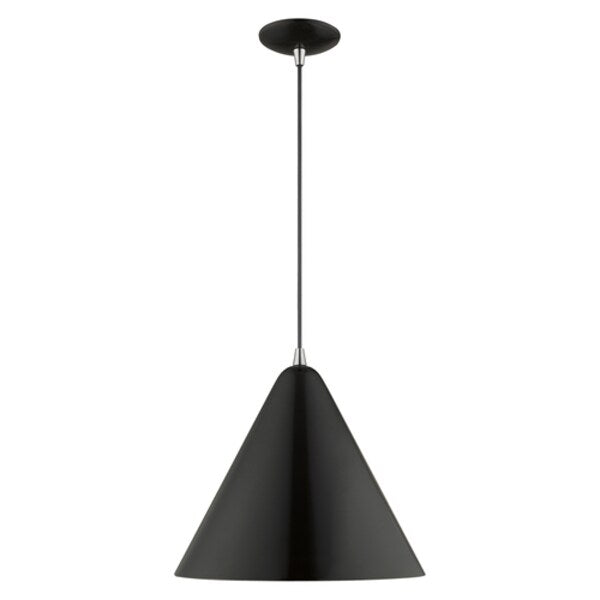 Metal Shade Mini Pendants 1 Light Shiny Black Mini Pendant