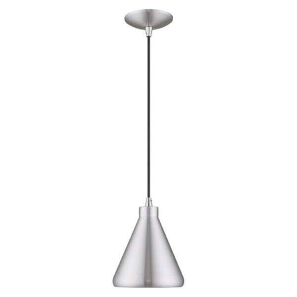 Metal Shade Mini Pendants 1 Light Brushed Aluminum Mini Pendant