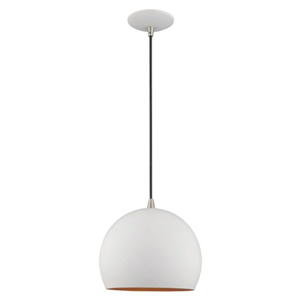 Metal Shade Mini Pendants 1 Light White Mini Pendant