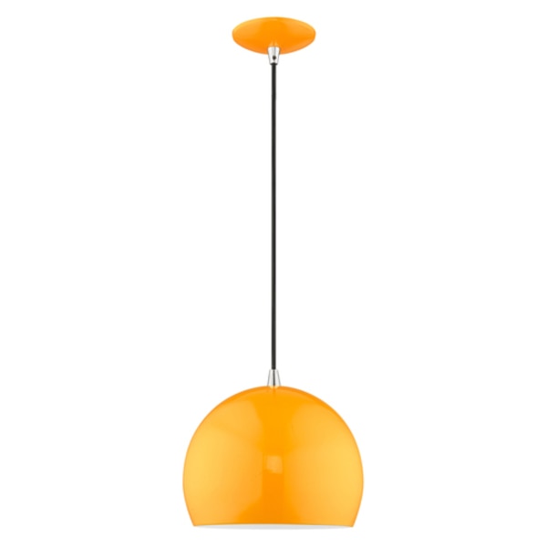 Metal Shade Mini Pendants 1 Light Shiny Orange Mini Pendant