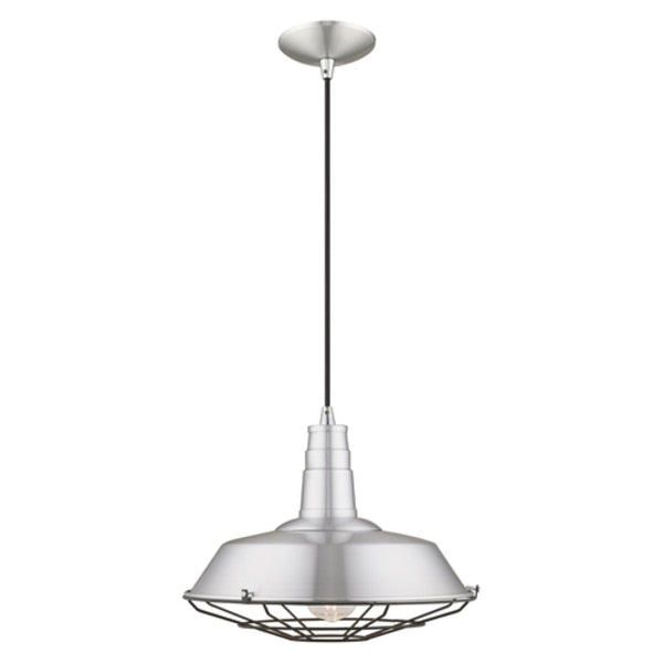 Metal Shade Mini Pendants 1 Light Brushed Aluminum Mini Pendant