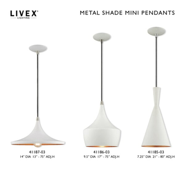 Metal Shade Mini Pendants 1 Light White