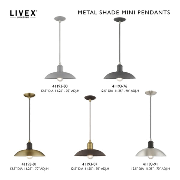 Metal Shade Mini Pendants 1 Light Bronze