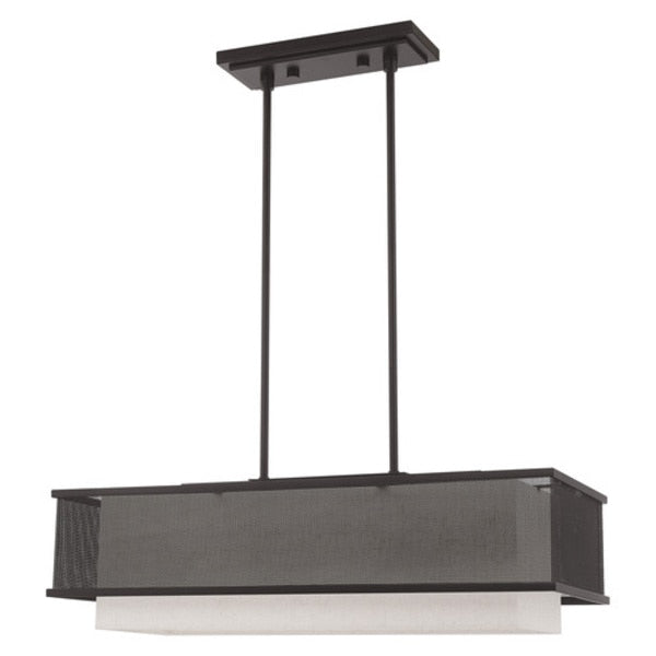 Braddock 3 Light Bronze Linear Chandelie
