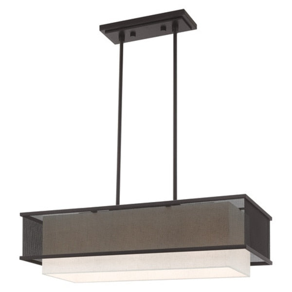 Braddock 3 Light Bronze Linear Chandelie