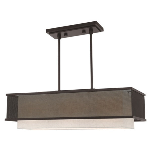 Braddock 3 Light Bronze Linear Chandelie