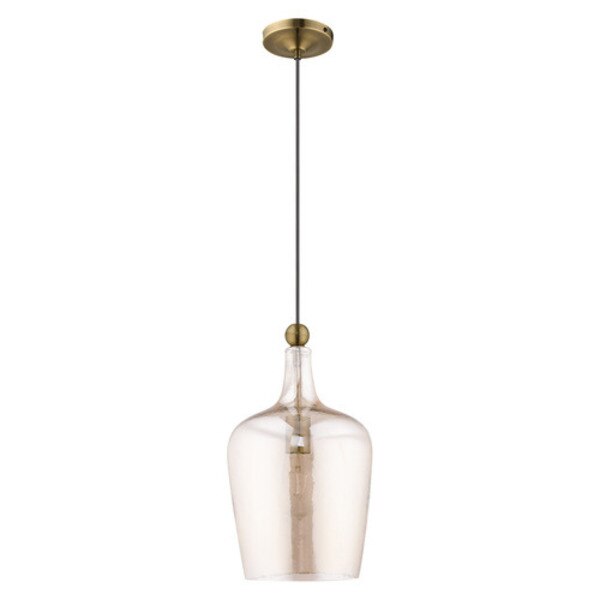 Art Glass Mini Pendants 1 Light Antique Brass Mini Pendant