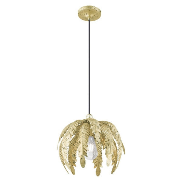 Acanthus 1 Light Winter Gold Mini Pendan
