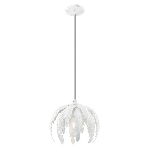 Acanthus 1 Light Antique White Mini Pend