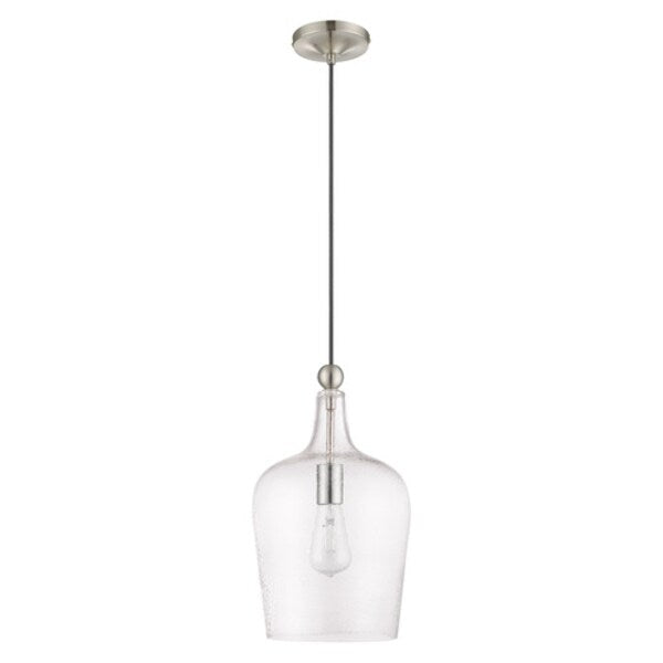 Art Glass Mini Pendants 1 Light Brushed Nickel Mini Pendant