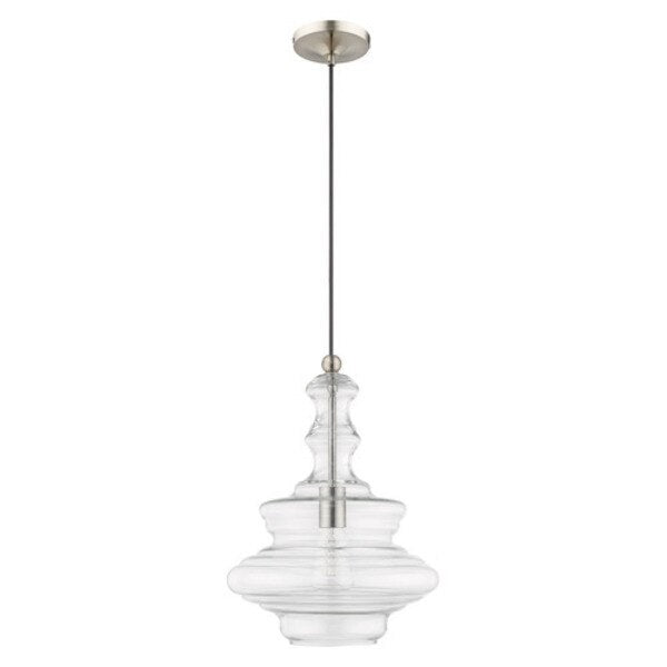 Art Glass Mini Pendants 1 Light Brushed Nickel Mini Pendant