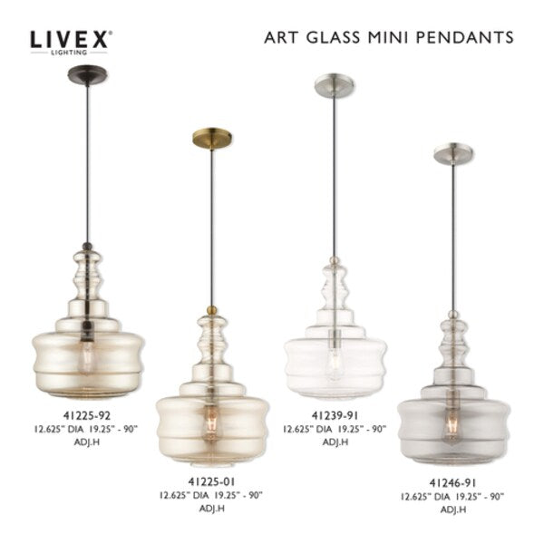 Art Glass Mini Pendants 1 Light Brushed