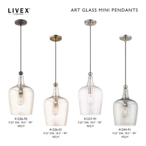 Art Glass Mini Pendants 1 Light Brushed
