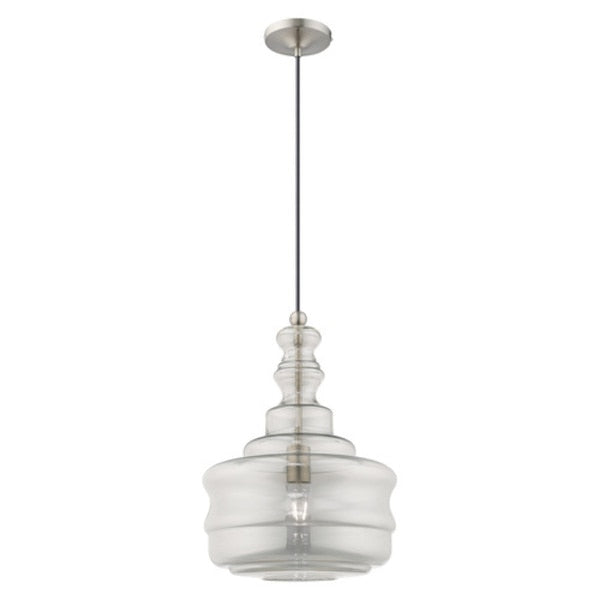 Art Glass Mini Pendants 1 Light Brushed Nickel Mini Pendant