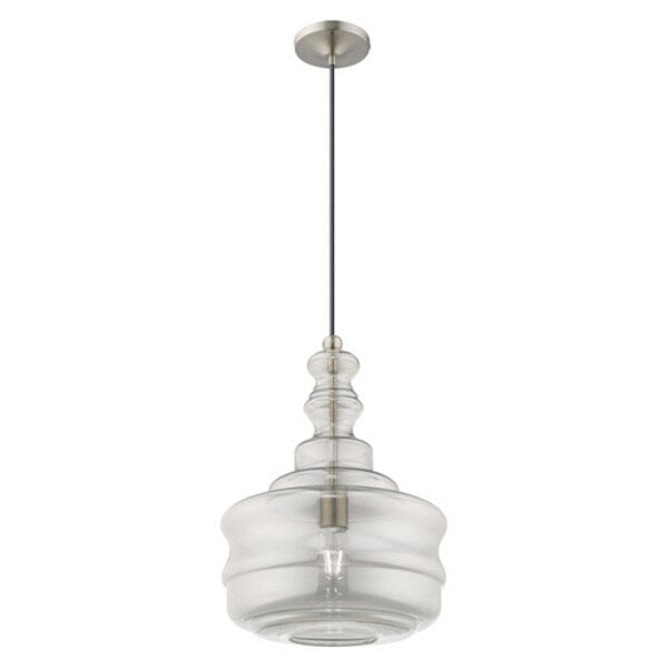 Art Glass Mini Pendants 1 Light Brushed Nickel Mini Pendant
