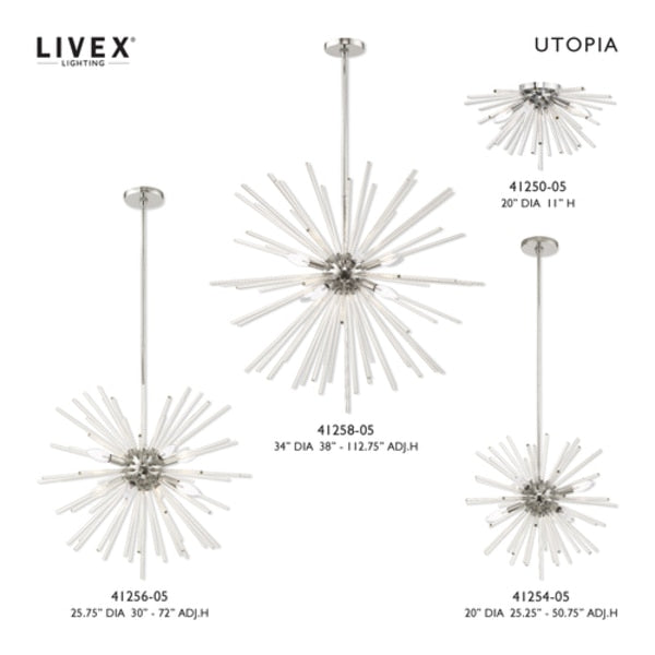 Utopia 4 Light Polished Chrome Ceiling M