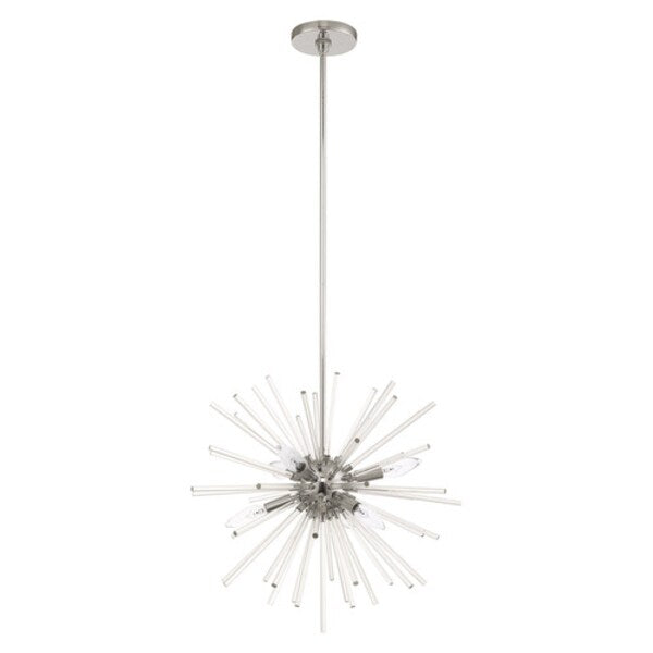 Utopia 6 Light Polished Chrome Pendant Chandelier