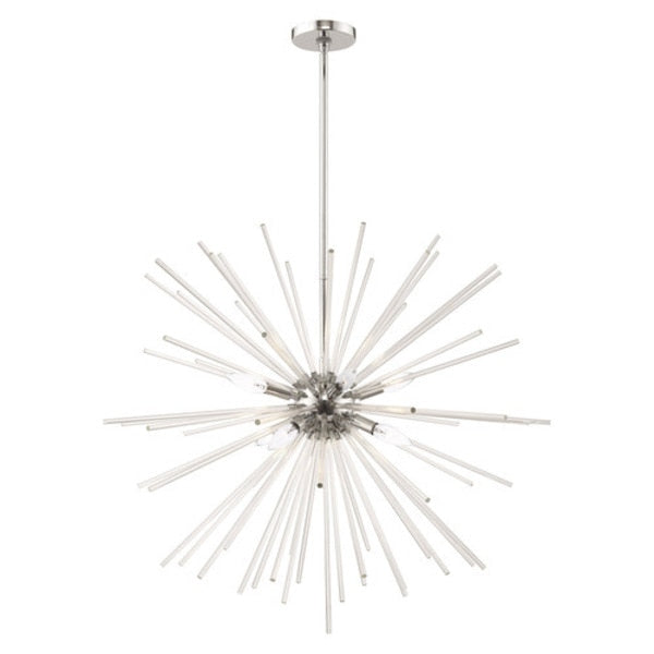 Utopia 8 Light Polished Chrome Pendant Chandelier