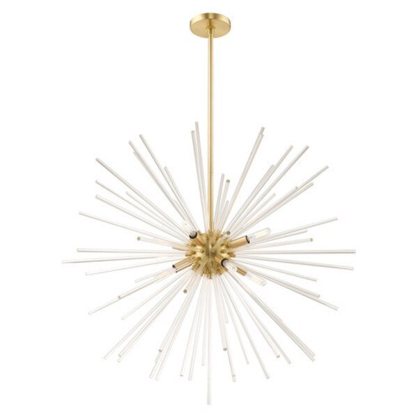 Utopia 8 Light Satin Brass Pendant Chandelier