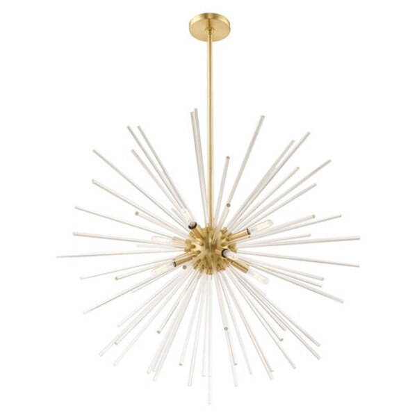 Utopia 8 Light Satin Brass Pendant Chandelier
