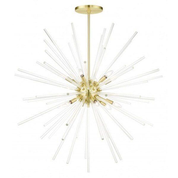 Satin BrassFoyer Pendant Chandelier, 12 L